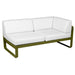 Fermob Bellevie Module d'angle - droit 2 places Pesto D3 Blanc grisé 81 