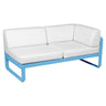 Fermob Bellevie Module d'angle - gauche 2 places Bleu maya E1 Blanc grisé 81 
