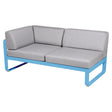 Fermob Bellevie Module d'angle - gauche 2 places Bleu maya E1 Gris flanelle 79 