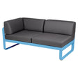 Fermob Bellevie Module d'angle - gauche 2 places Bleu maya E1 Gris graphite A3 