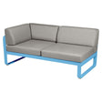 Fermob Bellevie Module d'angle - gauche 2 places Bleu maya E1 Taupe grisé B8 