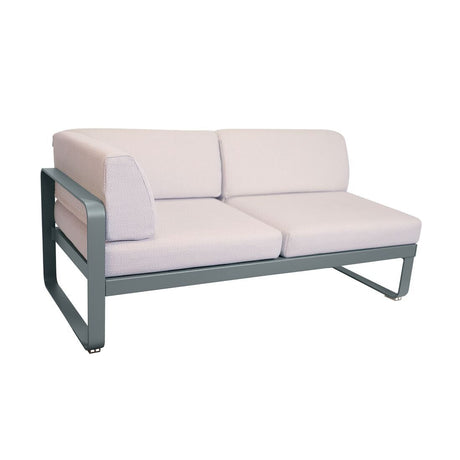 Fermob Bellevie Module d'angle - gauche 2 places Gris orage 26 Perle D4 