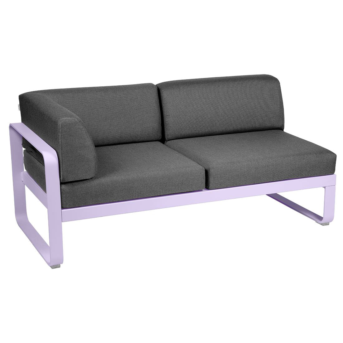 Fermob Bellevie Module d'angle - gauche 2 places Guimauve D1 Gris graphite A3 