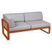 Fermob Bellevie Module d'angle - gauche 2 places Orange confite E2 Gris flanelle 79 