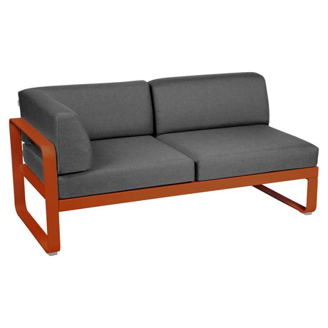 Fermob Bellevie Module d'angle - gauche 2 places Orange confite E2 Gris graphite A3 