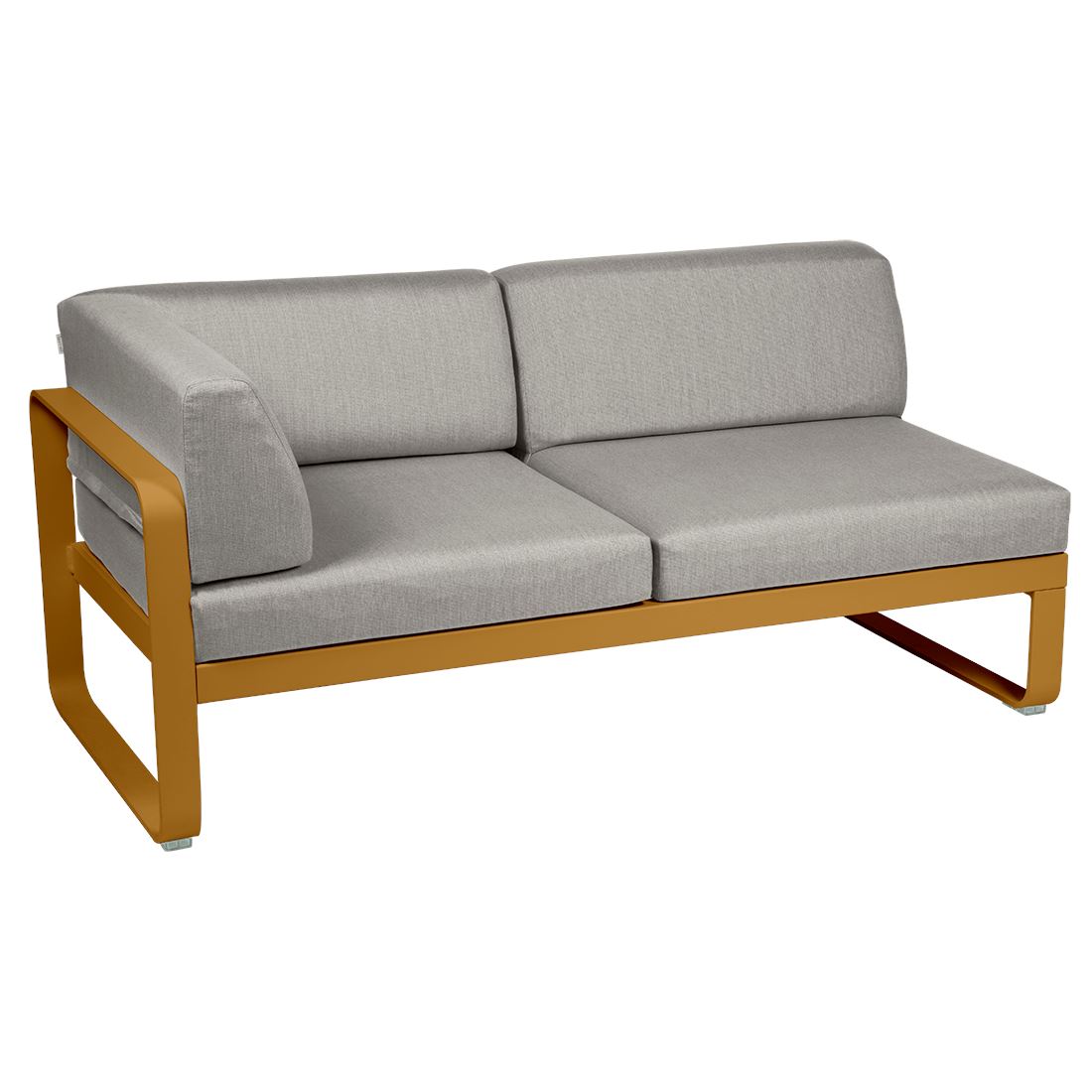 Fermob Bellevie Module d'angle - gauche 2 places Pain d'épices D2 Taupe grisé B8 