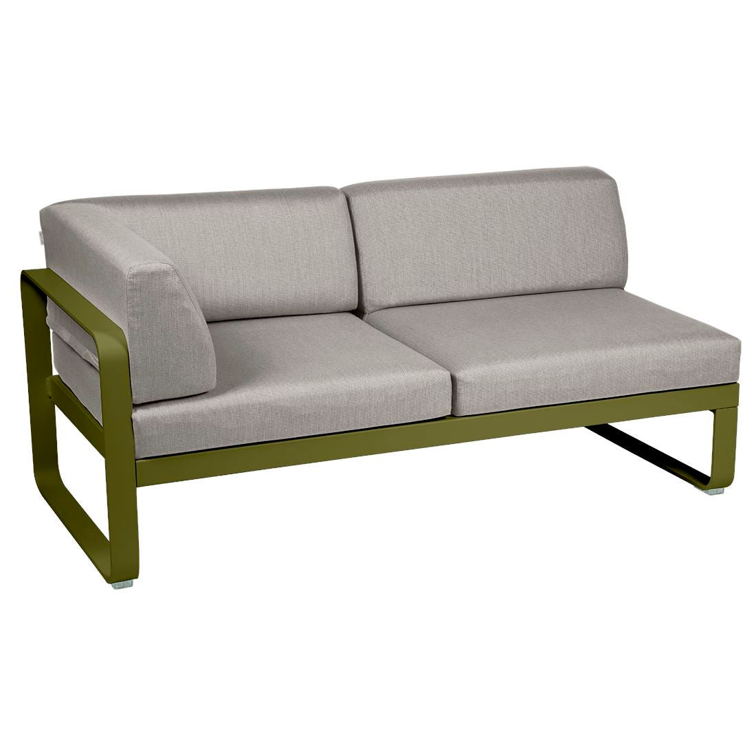 Fermob Bellevie Module d'angle - gauche 2 places Pesto D3 Taupe grisé B8 
