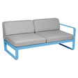 Fermob Bellevie Module droit 2 places Bleu maya E1 Gris flanelle 79 