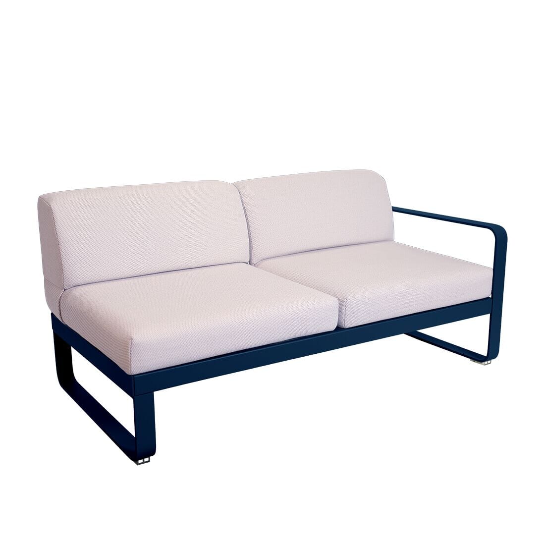 Fermob Bellevie Module droit 2 places Perle Bleu abysse 92 