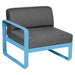 Fermob Bellevie Module gauche 1 place Bleu maya E1 Gris graphite A3 