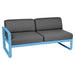 Fermob Bellevie Module gauche 2 places Bleu maya E1 Gris graphite A3 