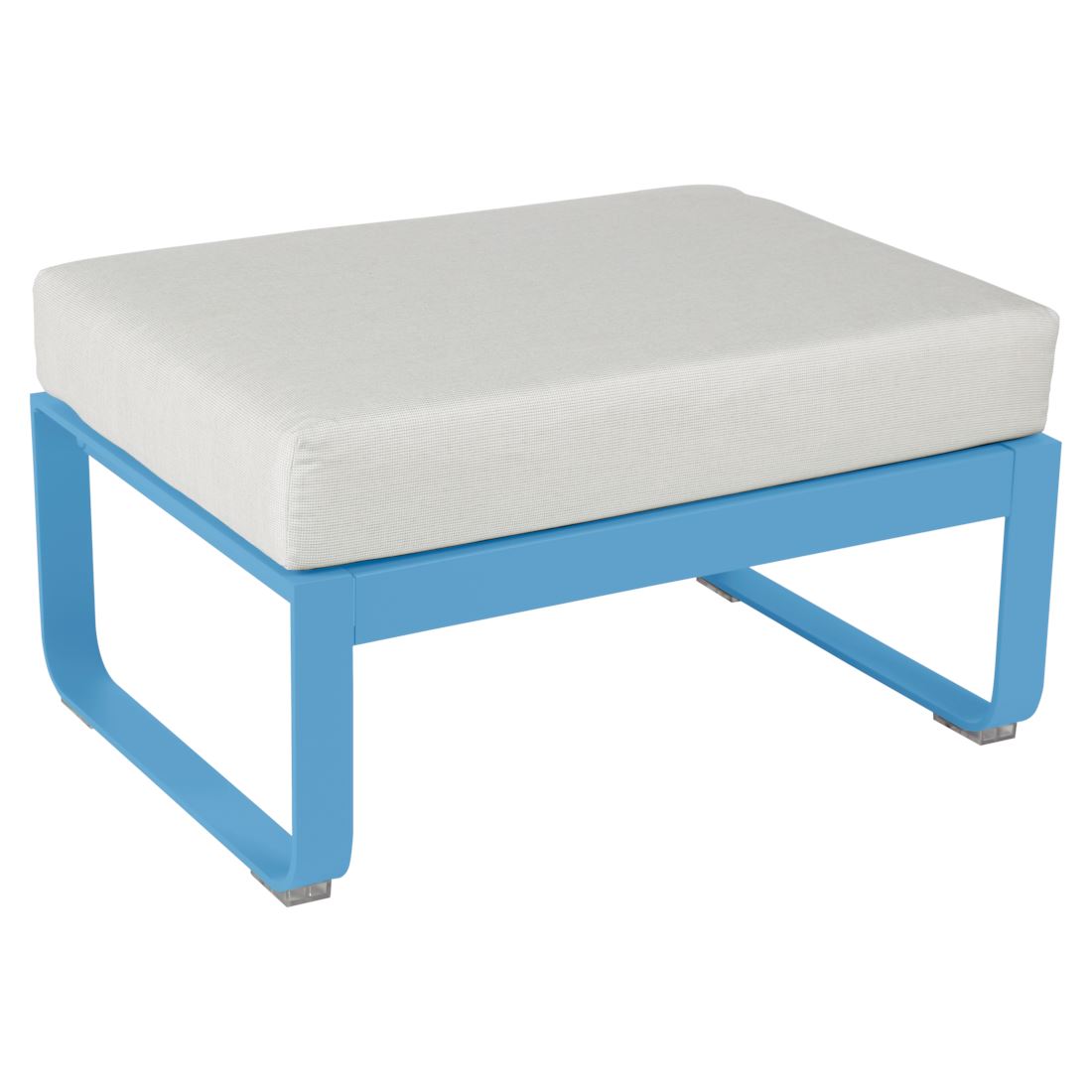 Fermob Bellevie Pouf Bleu maya E1 Blanc grisé 81 