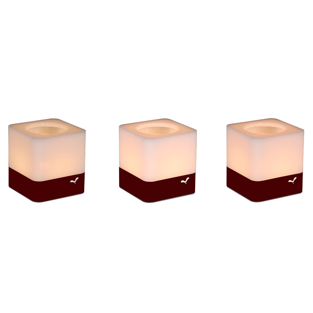 Fermob Cuub Lot de 3 photophores h.8cm Cerise noire 