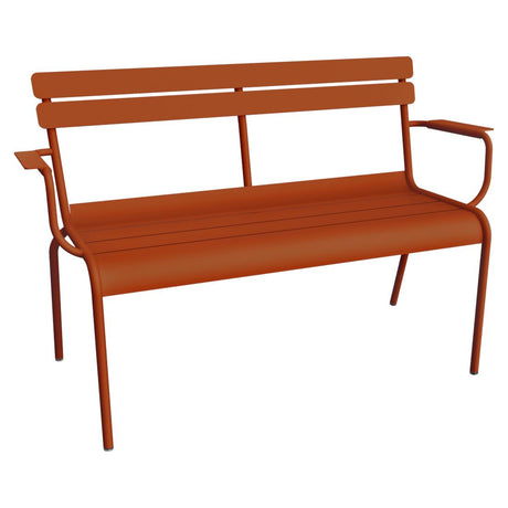 Fermob Luxembourg Banc de Jardin 2 places avec accoudoirs Orange confite E2 