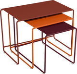 Fermob Oulala Trilogie de Tables basses Gigognes Ocre Rouge / Orange Confite / Cerise Noire 