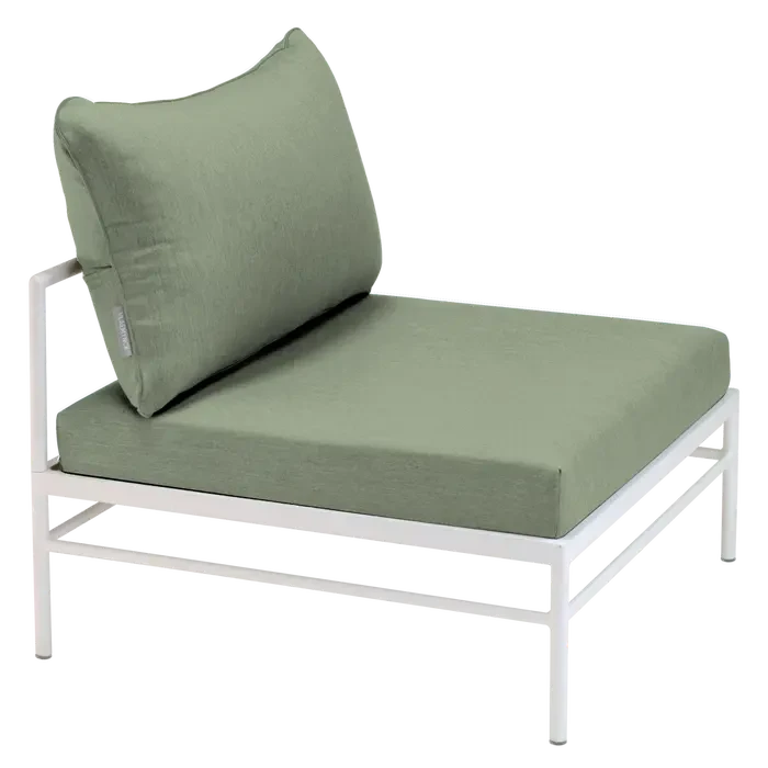 Fermob Rivage Chauffeuse Blanc coton 01 Natté Sunbrella Cactus 82 