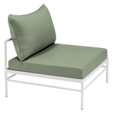 Fermob Rivage Chauffeuse Blanc coton 01 Natté Sunbrella Cactus 82 