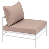 Fermob Rivage Chauffeuse Blanc coton 01 Natté Sunbrella Ficelle M0610 