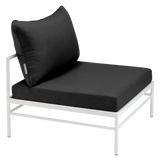 Fermob Rivage Chauffeuse Blanc coton 01 Natté Sunbrella Gris Nuit M01282 