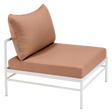 Fermob Rivage Chauffeuse Blanc coton 01 Natté Sunbrella Pêche M0138 