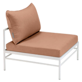 Fermob Rivage Chauffeuse Blanc coton 01 Natté Sunbrella Pêche M0138 