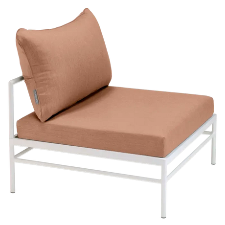 Fermob Rivage Chauffeuse Blanc coton 01 Natté Sunbrella Pêche M0138 