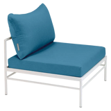 Fermob Rivage Chauffeuse Blanc coton 01 Teint Masse Bleu Adriatic M03941 