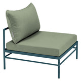 Fermob Rivage Chauffeuse Bleu acapulco 21 Natté Sunbrella Cactus 82 