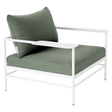 Fermob Rivage Fauteuil bas Blanc coton 01 Natté Sunbrella Cactus 82 