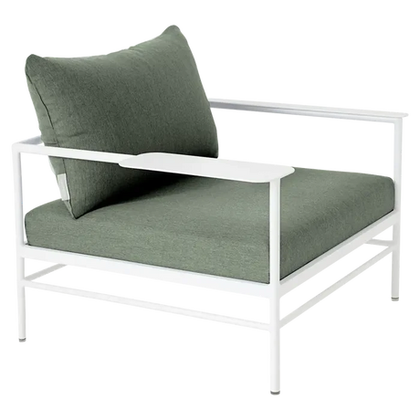 Fermob Rivage Fauteuil bas Blanc coton 01 Natté Sunbrella Cactus 82 