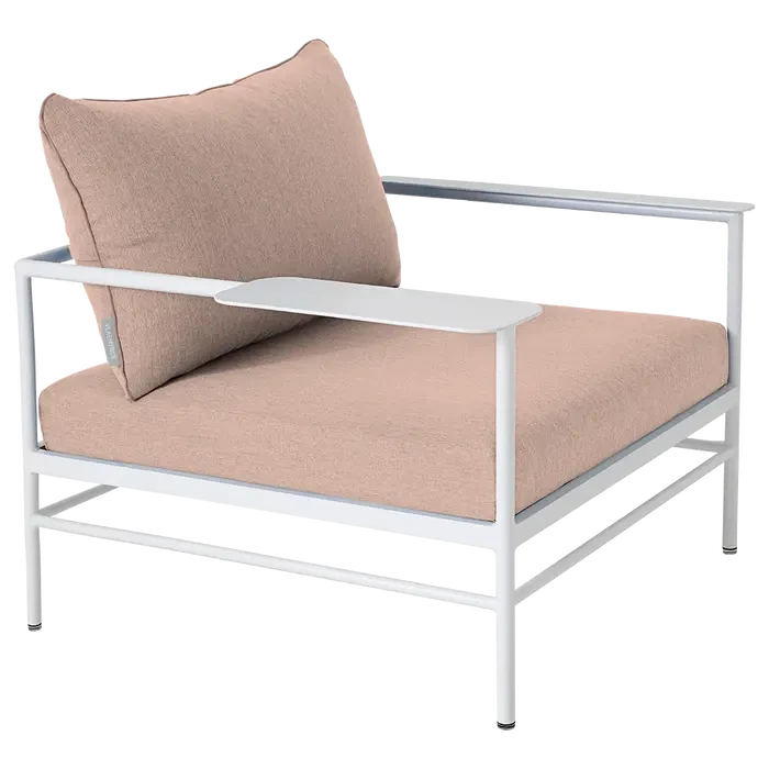 Fermob Rivage Fauteuil bas Blanc coton 01 Natté Sunbrella Ficelle M0610 