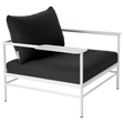 Fermob Rivage Fauteuil bas Blanc coton 01 Natté Sunbrella Gris Nuit M01282 