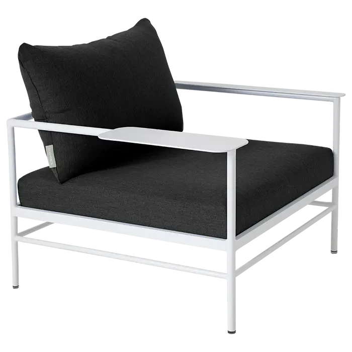 Fermob Rivage Fauteuil bas Blanc coton 01 Natté Sunbrella Gris Nuit M01282 
