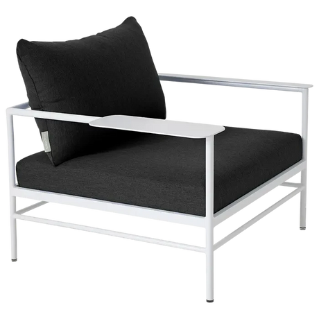 Fermob Rivage Fauteuil bas Blanc coton 01 Natté Sunbrella Gris Nuit M01282 