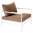 Fermob Rivage Fauteuil bas Blanc coton 01 Natté Sunbrella Pêche M0138 