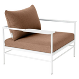 Fermob Rivage Fauteuil bas Blanc coton 01 Natté Sunbrella Pêche M0138 
