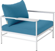 Fermob Rivage Fauteuil bas Blanc coton 01 Teint Masse Bleu Adriatic M03941 