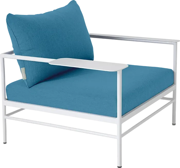 Fermob Rivage Fauteuil bas Blanc coton 01 Teint Masse Bleu Adriatic M03941 