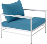 Fermob Rivage Fauteuil bas Blanc coton 01 Teint Masse Bleu Adriatic M03941 