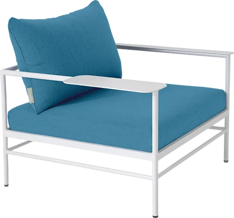 Fermob Rivage Fauteuil bas Blanc coton 01 Teint Masse Bleu Adriatic M03941 
