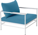 Fermob Rivage Fauteuil bas Blanc coton 01 Teint Masse Bleu Adriatic M03941 