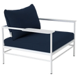 Fermob Rivage Fauteuil bas Blanc coton 01 Teint Masse Bleu Nuit M0754 