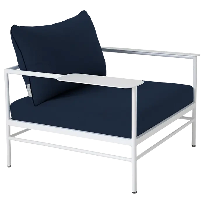 Fermob Rivage Fauteuil bas Blanc coton 01 Teint Masse Bleu Nuit M0754 