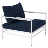 Fermob Rivage Fauteuil bas Blanc coton 01 Teint Masse Bleu Nuit M0754 