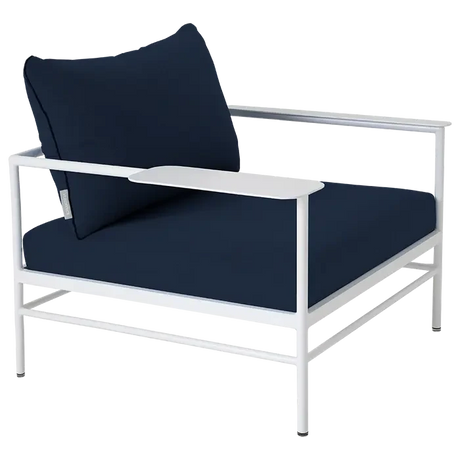 Fermob Rivage Fauteuil bas Blanc coton 01 Teint Masse Bleu Nuit M0754 