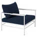 Fermob Rivage Fauteuil bas Blanc coton 01 Teint Masse Bleu Nuit M0754 