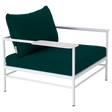 Fermob Rivage Fauteuil bas Blanc coton 01 Teint Masse Vert Paon cru M01353 
