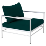 Fermob Rivage Fauteuil bas Blanc coton 01 Teint Masse Vert Paon cru M01353 