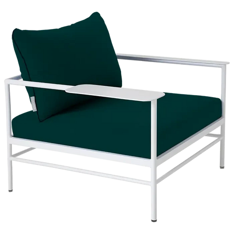 Fermob Rivage Fauteuil bas Blanc coton 01 Teint Masse Vert Paon cru M01353 