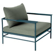 Fermob Rivage Fauteuil bas Bleu acapulco 21 Natté Sunbrella Cactus 82 